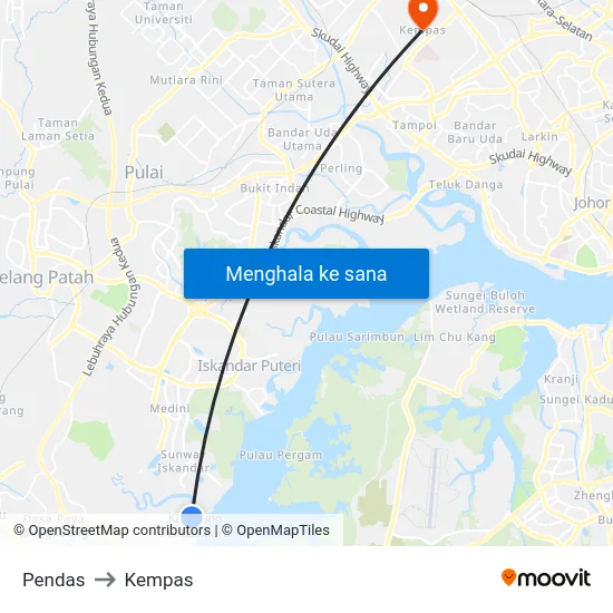 Pendas to Kempas map