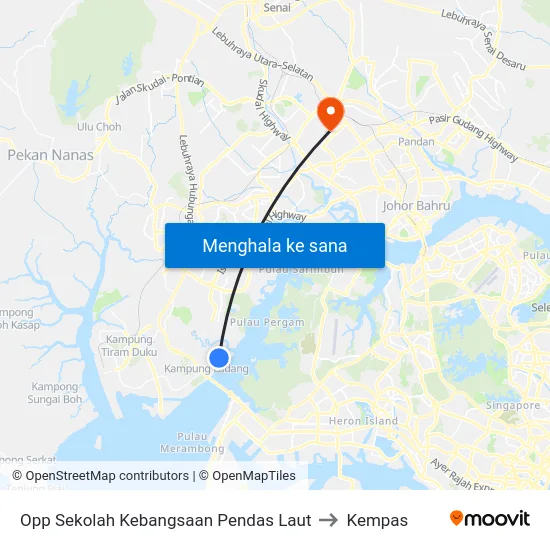 Opp Sekolah Kebangsaan Pendas Laut to Kempas map