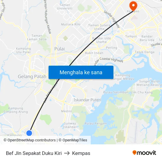 Bef Jln Sepakat Duku Kiri to Kempas map