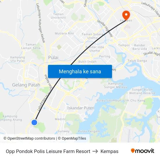 Opp Pondok Polis Leisure Farm Resort to Kempas map