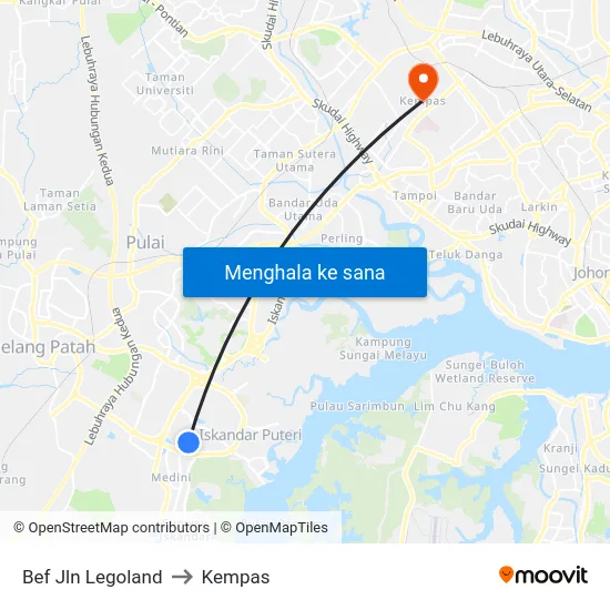 Bef Jln Legoland to Kempas map