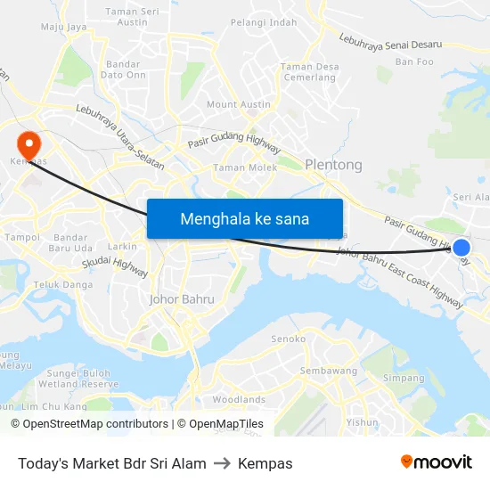 Today's Market Bdr Sri Alam to Kempas map