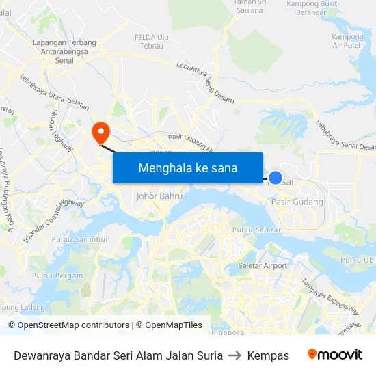 Dewanraya Bandar Seri Alam Jalan Suria to Kempas map