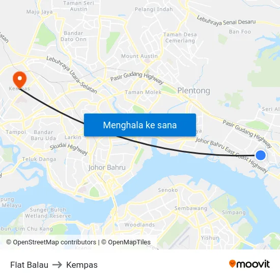Flat Balau to Kempas map