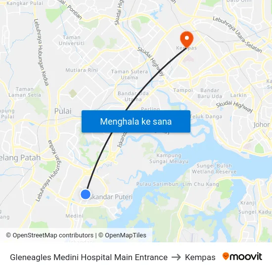 Gleneagles Medini Hospital Main Entrance to Kempas map