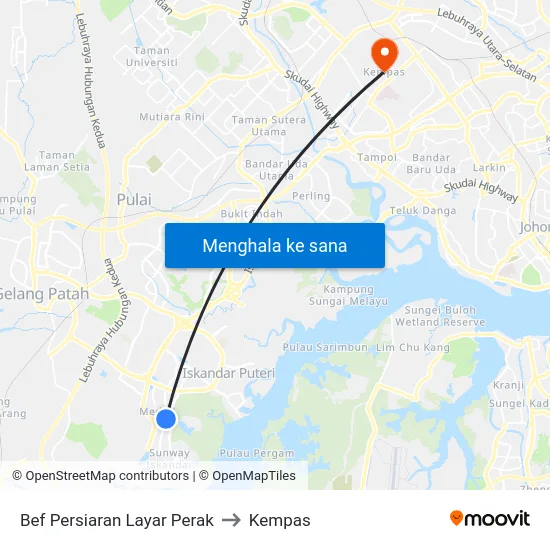 Bef Persiaran Layar Perak to Kempas map
