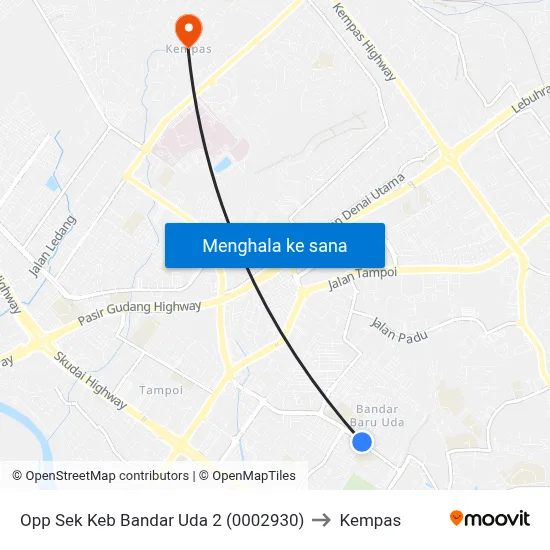 Opp Sek Keb Bandar Uda 2 (0002930) to Kempas map