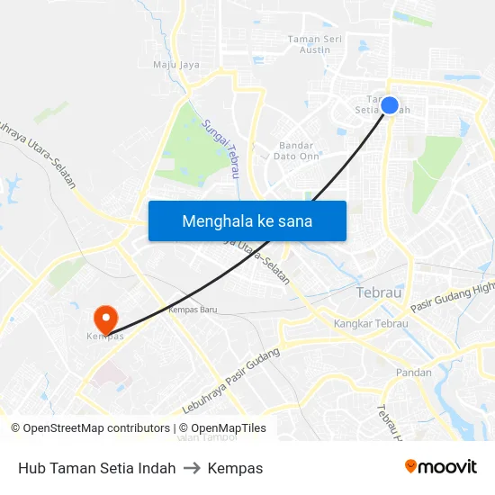 Hub Taman Setia Indah to Kempas map