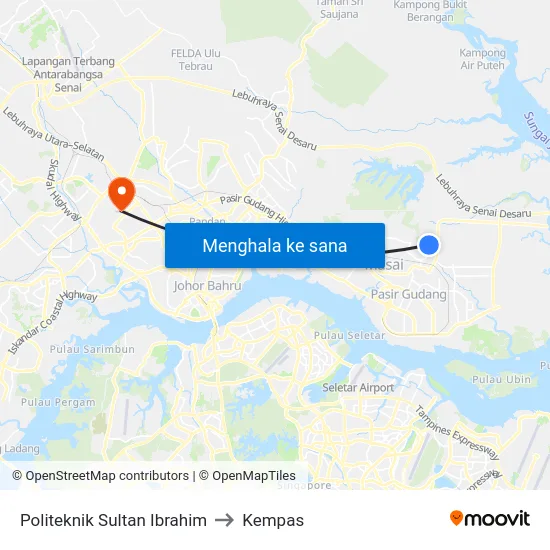 Politeknik Sultan Ibrahim to Kempas map