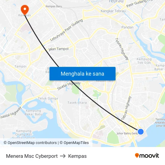 Menera Msc Cyberport to Kempas map