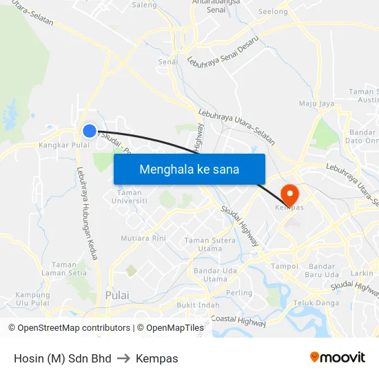 Hosin (M) Sdn Bhd to Kempas map