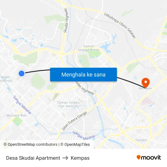 Desa Skudai Apartment to Kempas map