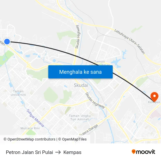 Petron Jalan Sri Pulai to Kempas map