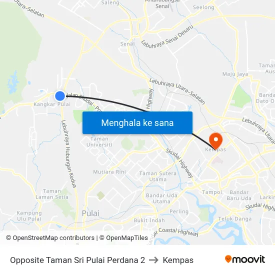 Opposite Taman Sri Pulai Perdana 2 to Kempas map