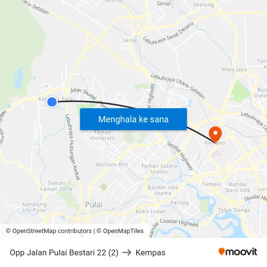 Opp Jalan Pulai Bestari 22 (2) to Kempas map