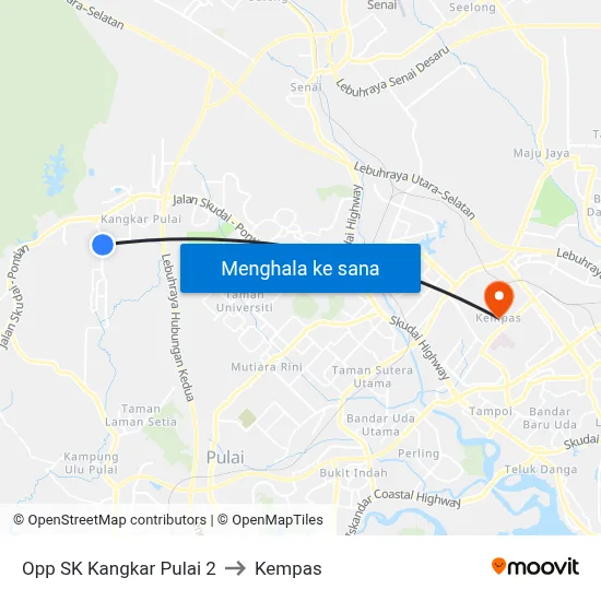 Opp SK Kangkar Pulai 2 to Kempas map