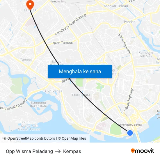 Opp Wisma Peladang to Kempas map