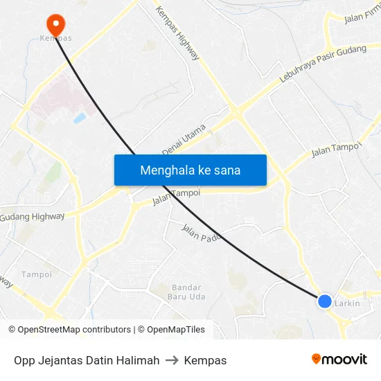Opp Jejantas Datin Halimah to Kempas map