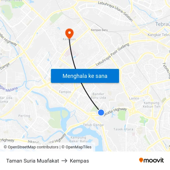Taman Suria Muafakat to Kempas map