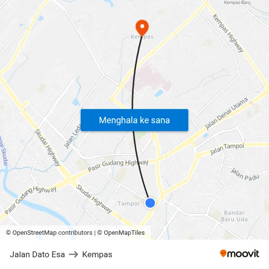 Jalan Dato Esa to Kempas map