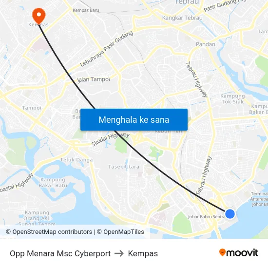 Opp Menara Msc Cyberport to Kempas map
