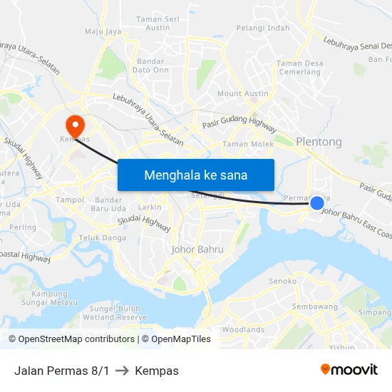 Jalan Permas 8/1 to Kempas map