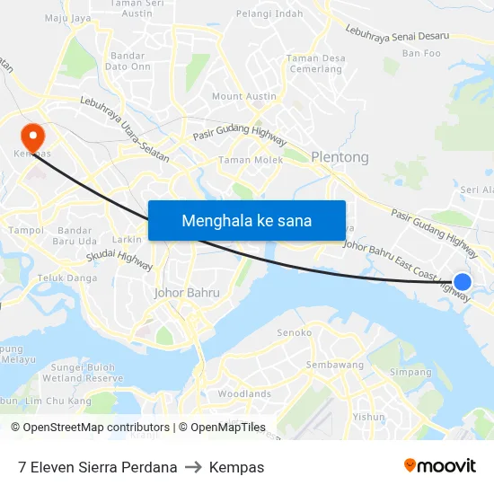 7 Eleven Sierra Perdana to Kempas map