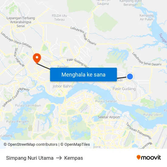 Simpang Nuri Utama to Kempas map