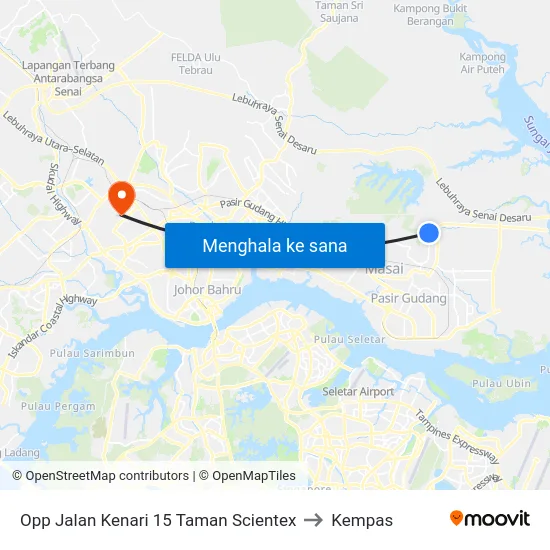 Opp Jalan Kenari 15 Taman Scientex to Kempas map
