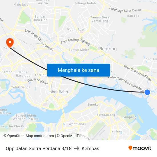 Opp Jalan Sierra Perdana 3/18 to Kempas map