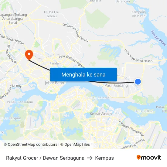 Rakyat Grocer / Dewan Serbaguna to Kempas map