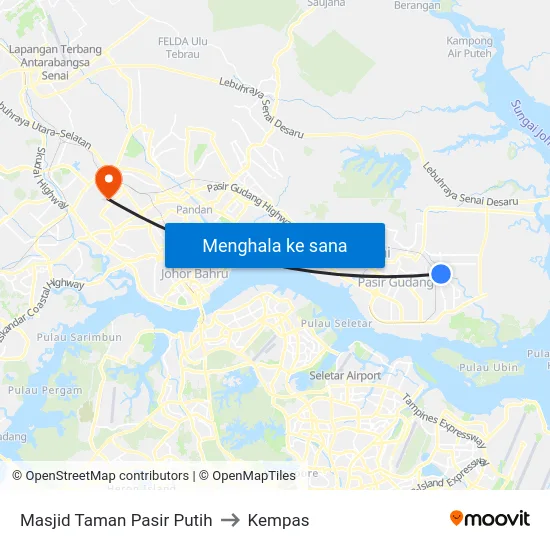 Masjid Taman Pasir Putih to Kempas map