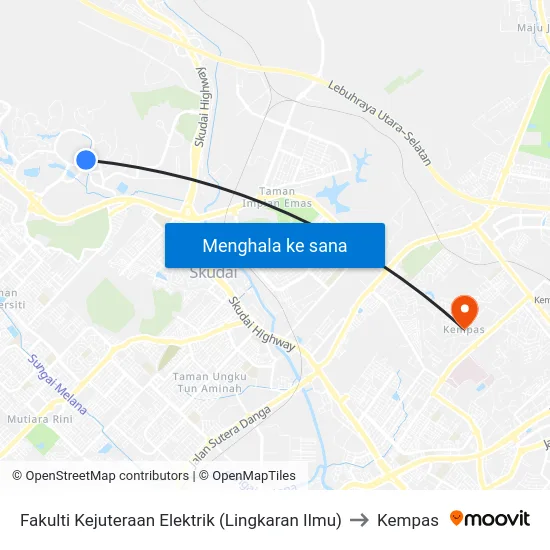 Fakulti Kejuteraan Elektrik (Lingkaran Ilmu) to Kempas map