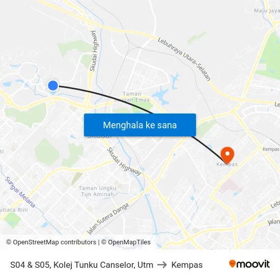 S04 & S05, Kolej Tunku Canselor, Utm to Kempas map