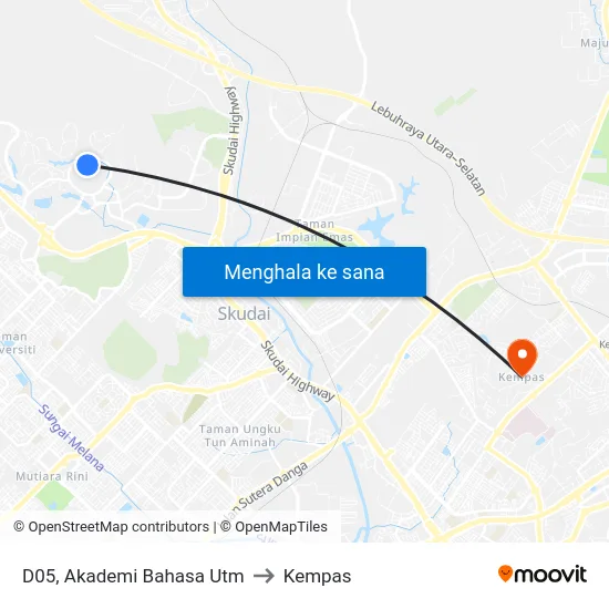 D05, Akademi Bahasa Utm to Kempas map