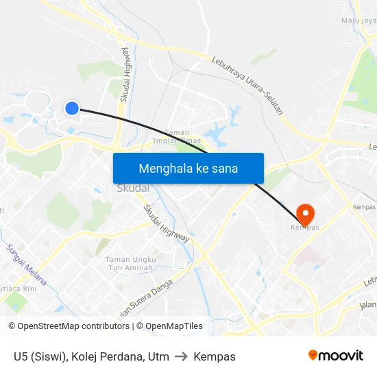 U5 (Siswi), Kolej Perdana, Utm to Kempas map
