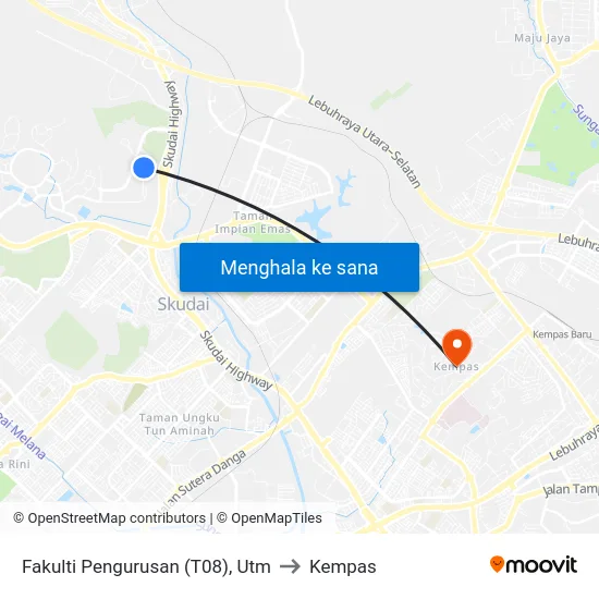 Fakulti Pengurusan (T08), Utm to Kempas map