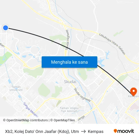 Xb2, Kolej Dato' Onn Jaafar (Kdoj), Utm to Kempas map