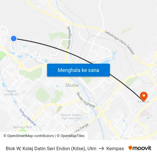 Blok W, Kolej Datin Seri Endon (Kdse), Utm to Kempas map