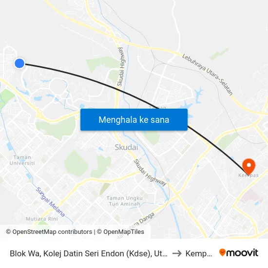 Blok Wa, Kolej Datin Seri Endon (Kdse), Utm to Kempas map