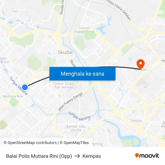 Balai Polis Mutiara Rini (Opp) to Kempas map