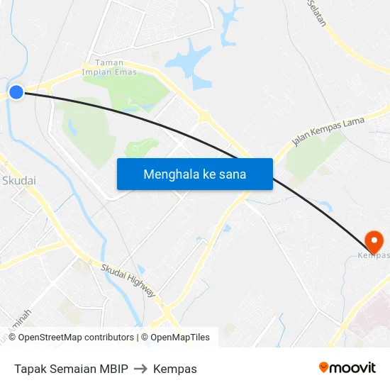 Tapak Semaian MBIP to Kempas map