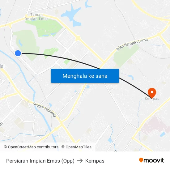Persiaran Impian Emas (Opp) to Kempas map