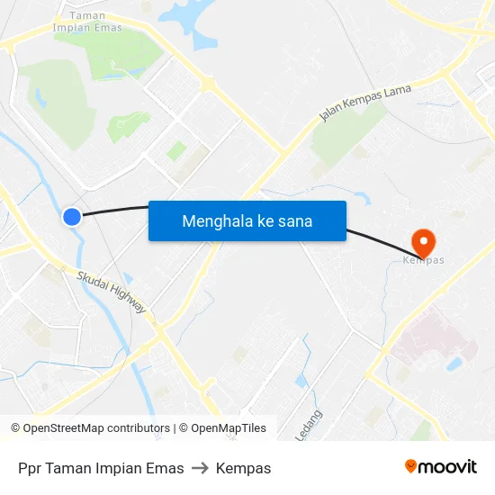 Ppr Taman Impian Emas to Kempas map