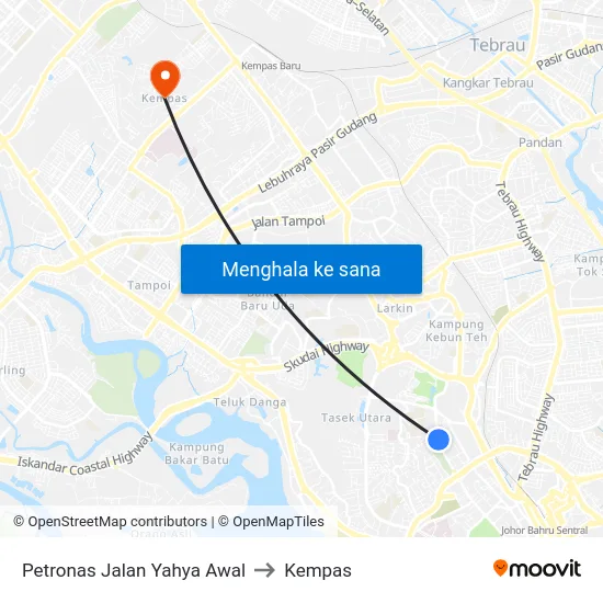 Petronas Jalan Yahya Awal to Kempas map