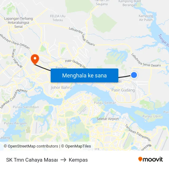 SK Tmn Cahaya Masaı to Kempas map