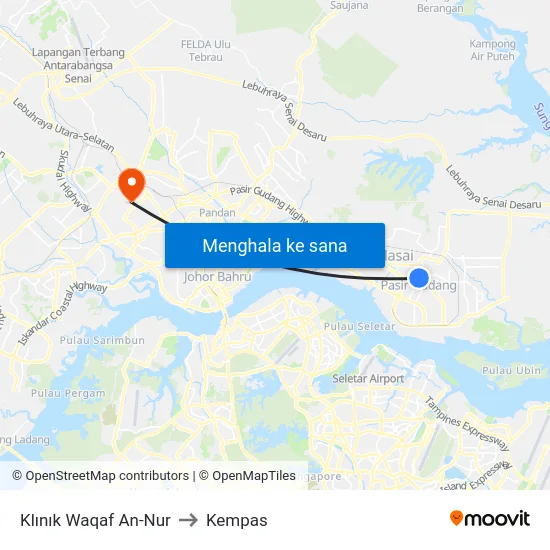 Klınık Waqaf An-Nur to Kempas map