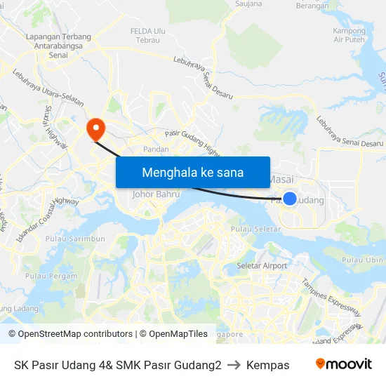 SK Pasır Udang 4& SMK Pasır Gudang2 to Kempas map