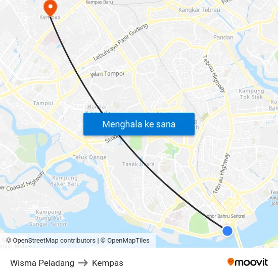 Wisma Peladang to Kempas map