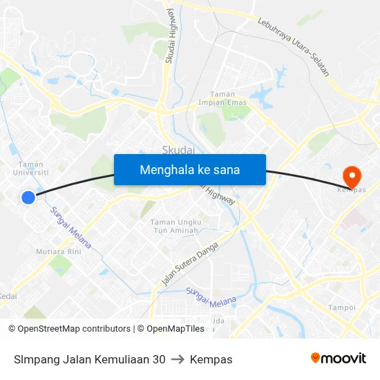 Slmpang Jalan Kemuliaan 30 to Kempas map